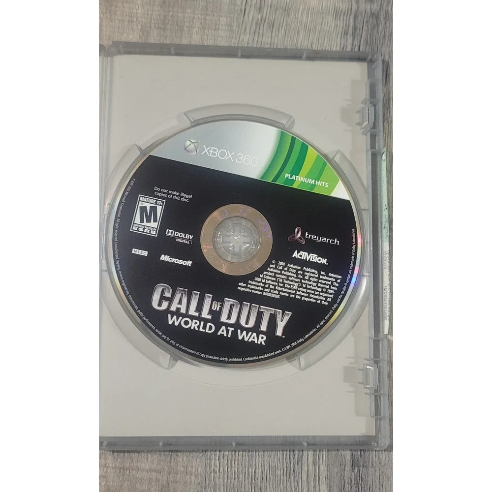 Call of Duty: World at War - Platinum‎ Hits (Xbox 360, 2008) Complete CIB